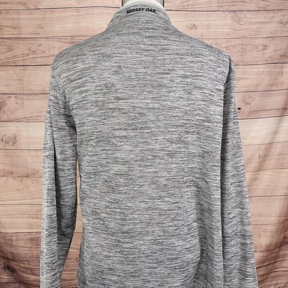 Mossy Oak Pullover Mens XL Gray 1/4 Zip Long Sleeve Outdoor Athletic Shirt - Picture 4 of 7